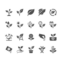 Plant flat icons. Pixel perfect.