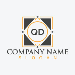 Creative letter QD monogram for business logo design template