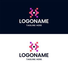 Coding logo design with stunning gradient.