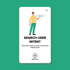 relevant search user intent vector. internet abuse, content grooming, man symbol relevant search user intent web flat cartoon illustration