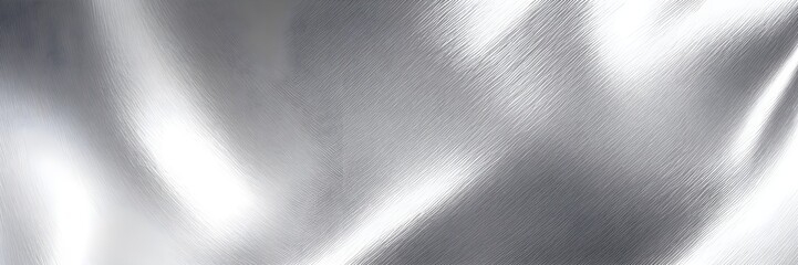 Shiny silver steel texture backdrop banner. Brushed metal background.