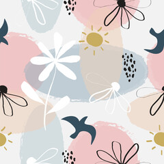 Abstract floral surface pattern seamless background vector illustration for fashion,fabric,wallpaper and print design
