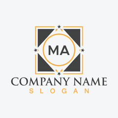 Letter MA initial logo or monogram design