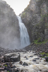The majestic waterfall Njupeskar in northern Sweden
