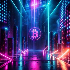 abstract neon background numbers crypto vibes.