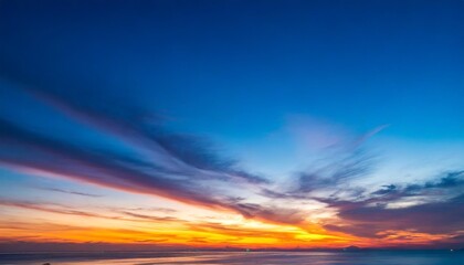 Naklejka na ściany i meble dramatic twilight sky and cloud sunset background