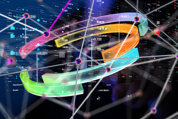 diagram Futuristic wave, Futuristic data stream - 3d