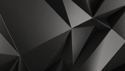 3d illustration of black abstract crystal background triangular texture wide panoramic for wallpaper 3d futuristic black background low poly design