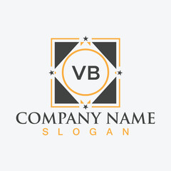 VB Letter Logo Design with Square shape design