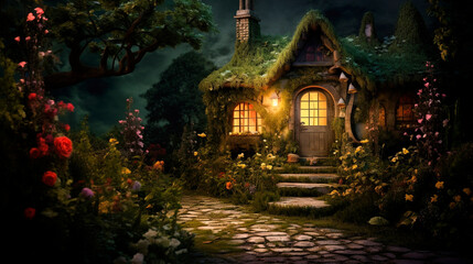 Fototapeta premium fairy tale house in the forest