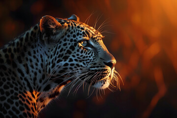 leopard in the sunset