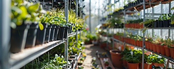 A greenhouse with sensors that monitor plant growth and health