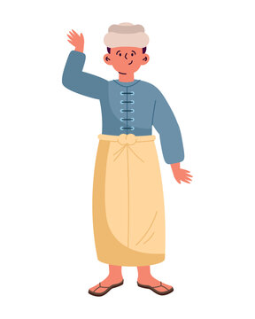 myanmar man greeting