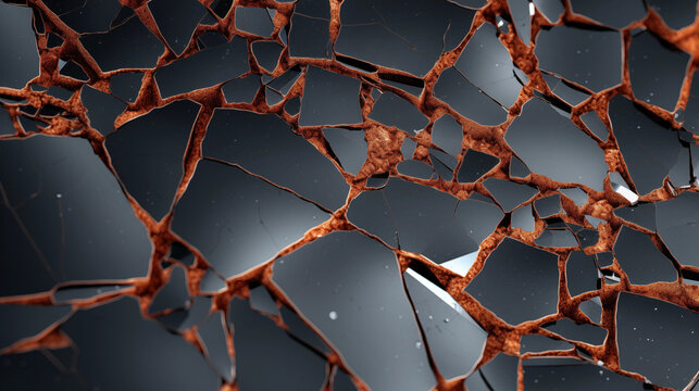 Detailed black Cracked Earth Texture in Macro View.