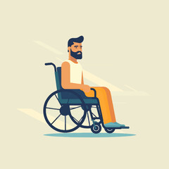 Illustration - man in a wheelchair - 756499522