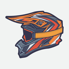 Helmet Motorcycle Cartoon Vector Icon, Cartoon Vector Icon Concept Flat Design. Draw Cartoon Vector Icon Illustration Helmet Motorcycle In Flat Style. Icon Cartoon Vector Helmet Motorcycle Side View