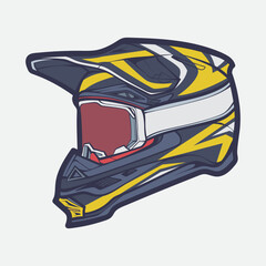 Helmet Motorcycle Cartoon Vector Icon, Cartoon Vector Icon Concept Flat Design. Draw Cartoon Vector Icon Illustration Helmet Motorcycle In Flat Style. Icon Cartoon Vector Helmet Motorcycle Side View