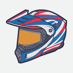 Helmet Motorcycle Cartoon Vector Icon, Cartoon Vector Icon Concept Flat Design. Draw Cartoon Vector Icon Illustration Helmet Motorcycle In Flat Style. Icon Cartoon Vector Helmet Motorcycle Side View