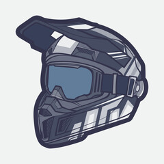 Helmet Motorcycle Cartoon Vector Icon, Cartoon Vector Icon Concept Flat Design. Draw Cartoon Vector Icon Illustration Helmet Motorcycle In Flat Style. Icon Cartoon Vector Helmet Motorcycle Side View