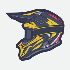 Helmet Motorcycle Cartoon Vector Icon, Cartoon Vector Icon Concept Flat Design. Draw Cartoon Vector Icon Illustration Helmet Motorcycle In Flat Style. Icon Cartoon Vector Helmet Motorcycle Side View