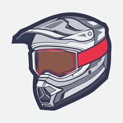 Helmet Motorcycle Cartoon Vector Icon, Cartoon Vector Icon Concept Flat Design. Draw Cartoon Vector Icon Illustration Helmet Motorcycle In Flat Style. Icon Cartoon Vector Helmet Motorcycle Side View