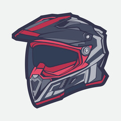 Helmet Motorcycle Cartoon Vector Icon, Cartoon Vector Icon Concept Flat Design. Draw Cartoon Vector Icon Illustration Helmet Motorcycle In Flat Style. Icon Cartoon Vector Helmet Motorcycle Side View