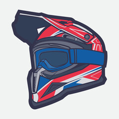 Helmet Motorcycle Cartoon Vector Icon, Cartoon Vector Icon Concept Flat Design. Draw Cartoon Vector Icon Illustration Helmet Motorcycle In Flat Style. Icon Cartoon Vector Helmet Motorcycle Side View