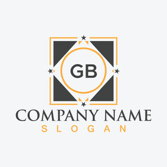 Creative square GB letter logo design