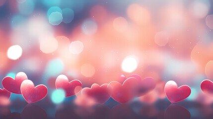 Fototapeta premium Blurred heart background with bokeh effect