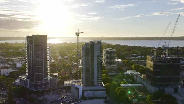 4k Aerial Drone Footage of Riviere Applecross, Edge Visionary Living, Finder Apartments Applecross Perth, Western Australia