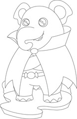 Elephant Halloween Vampire Animal Vector Graphic Art Illustration