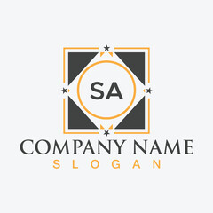 Square shape SA letter logo design vector