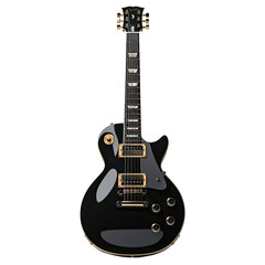 Naklejka premium Black electric guitar isolated on white background