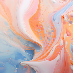 Abstract swirls of paint in pastel tones.