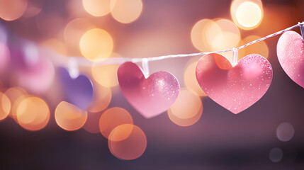 Fototapeta premium Blurred heart background with bokeh effect