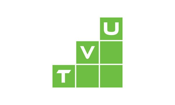 TVU initial letter financial logo design vector template. economics, growth, meter, range, profit, loan, graph, finance, benefits, economic, increase, arrow up, grade, grew up, topper, company, scale