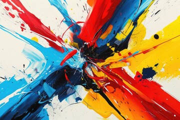 A bold splash of primary colors, with red, blue, and yellow intersecting in a playful and dynamic...