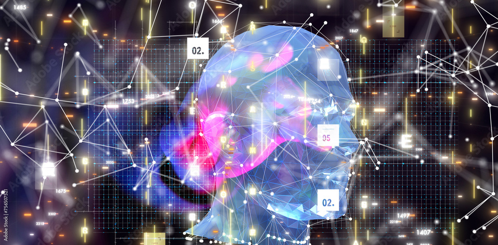 Aufkleber digital medical futuristic interface 3d rendering