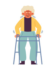 parkinson old woman walking