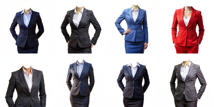 women business suit without head isolated on white background