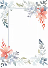 watercolor vertical floral frame border decoration elements - wedding card invitation illustration design asset.
