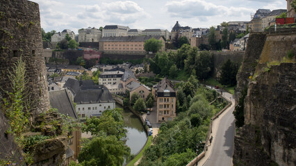 Fototapeta na wymiar Luxembourg city, capital of Grand Duchy of Luxembourg, downtown view of Luxembourg, town of European country