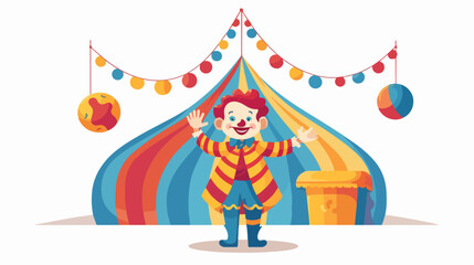 Obraz na płótnie Canvas A wind-up toy clown performing a juggling act