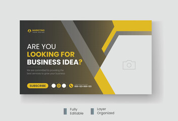 Corporate business and digital marketing youtube thumbnail or web banner template
