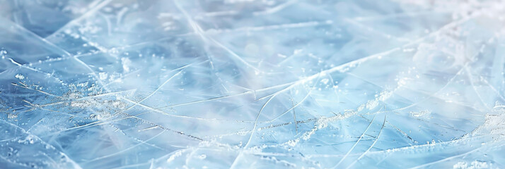 natural blue ice texture of surface of frozen. Nature abstract pattern of white cracks ice. Winter seasonal background,ice skating surface, flat lay, ice texture background