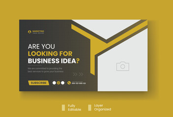 Corporate business and digital marketing youtube thumbnail or web banner template