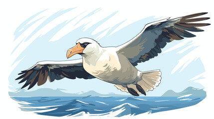 Fototapeta na wymiar A wise and elderly albatross gliding effortlessly 