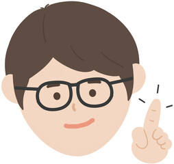 안경 쓴 남자 얼굴 그림
