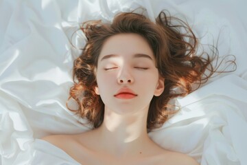 Fototapeta premium sleeping problems concept, bedtime