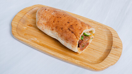Doner kebab isolated on tray
